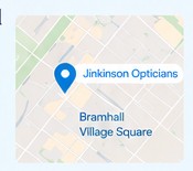 Map showing Jinkinson Opticians in Bramhall